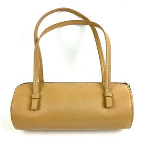Anthropologie Sadi Mini Tote Barrel Bag Tan Faux Leather Handbag Purse New